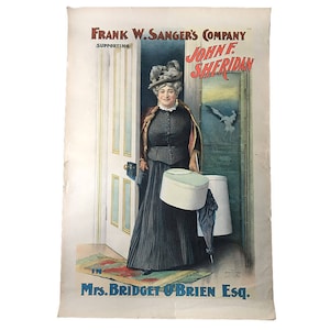 Female Impersonator John Sheridan - Color Lithograph (1892)