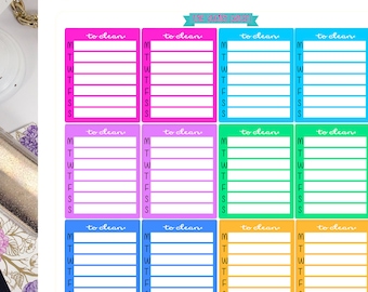 Cleaning checklist -  stickers for planners, journals, scrapbooks and more!