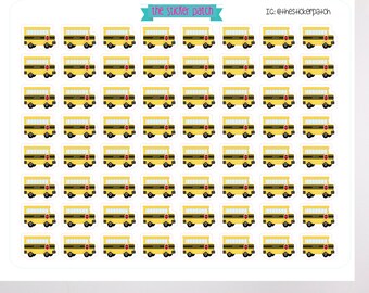 school bus planner stickers - stickers for planners, journals, scrapbooks and more!