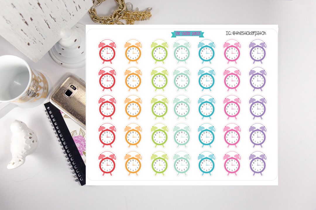 Alarm Clock Planner Stickers - Stickers for Planners, Journals ...