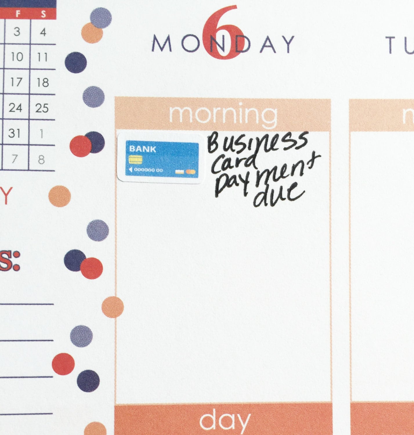 Bill Due/credit Card Due Planner Stickers Stickers for | Etsy