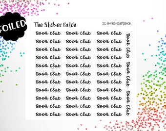 Book club script planner stickers, FOIL option, -stickers for planners, journals, scrapbooks and more!