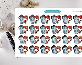 hydrate-tracker, hydrate, miss berry, karakter, stickers, stickers voor planners, tijdschriften, plakboeken en meer!