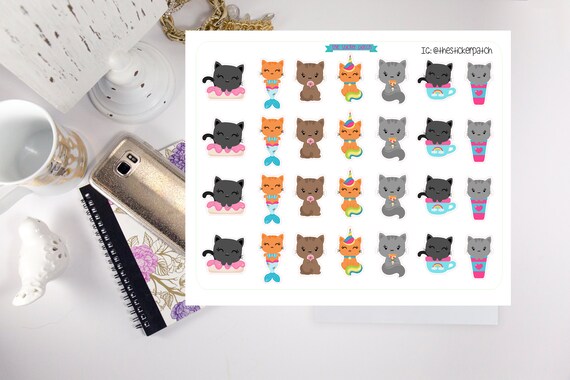Cute Cats Planner Stickers Stickers for Planners Journals - Etsy