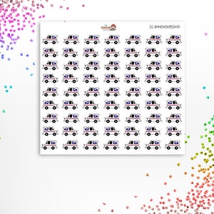 Camión de correo, correo, pegatinas de camión postal, citas: pegatinas para planificadores, diarios, álbumes de recortes y mucho más.
