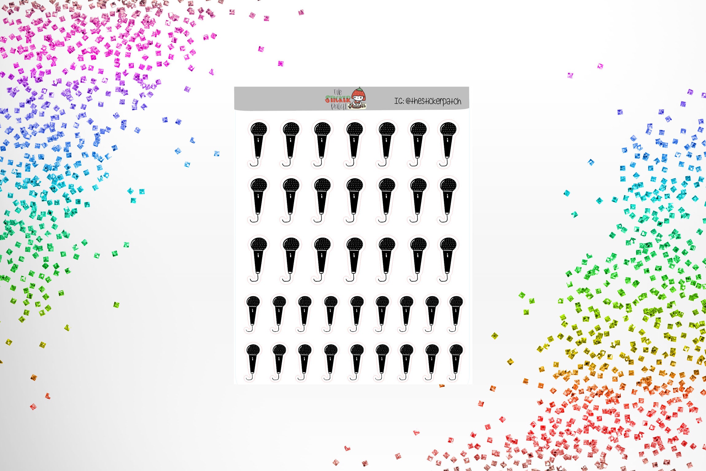 Hand Drawn Microphone Stickers, Stickers for Planners, Journals ...