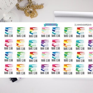 Book club planner stickers - set of 32 ,stickers for planners, journals, scrapbooks and more!