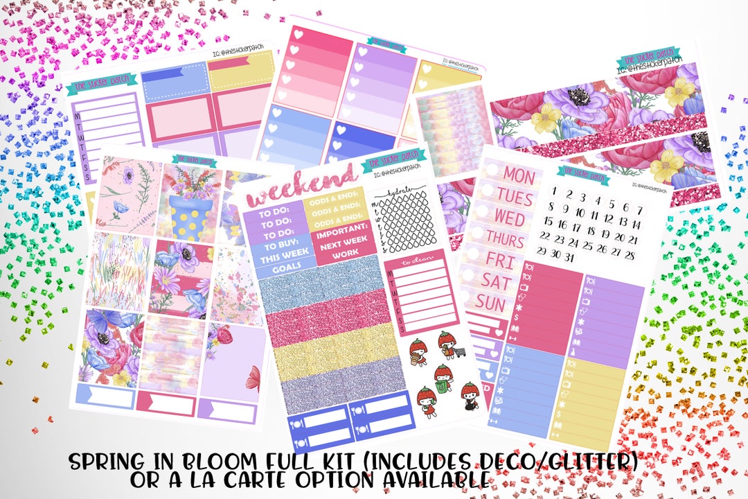 Spring in Bloom FULL Weekly Planner Kit, Stickers Stickers for Planners ...