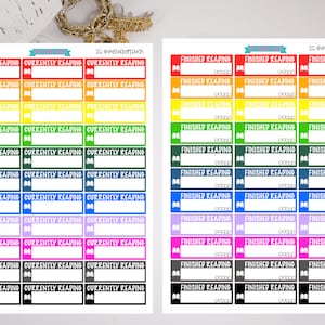 Currenty/ finished reading boxes planner stickers - stickers for planners, journals, scrapbooks and more!
