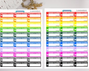 Currenty/ finished reading boxes planner stickers - stickers for planners, journals, scrapbooks and more!