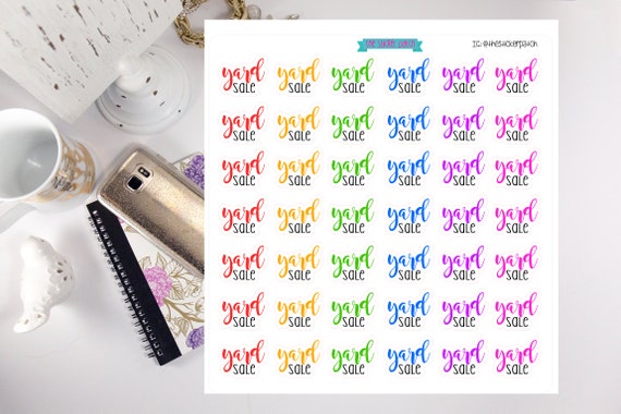 Yard sale planner stickers - stickers for planners, journals, scrapbooks  and more!