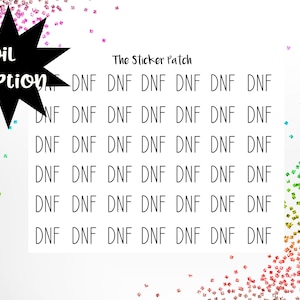 DNF, handgemachter Aufkleber, Planer Aufkleber, FOIL Option, -Sticker für Planer, Journals, Scrapbooks und mehr!