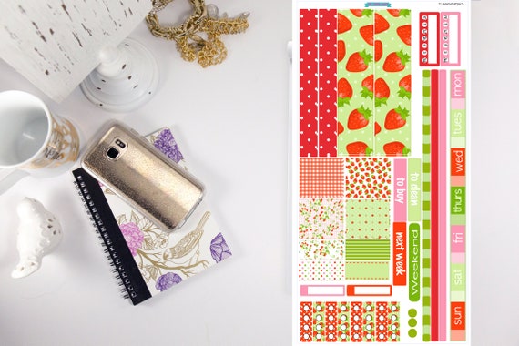 Cruise/'n Up Sticker Kit Strawberries Hobonichi Weeks