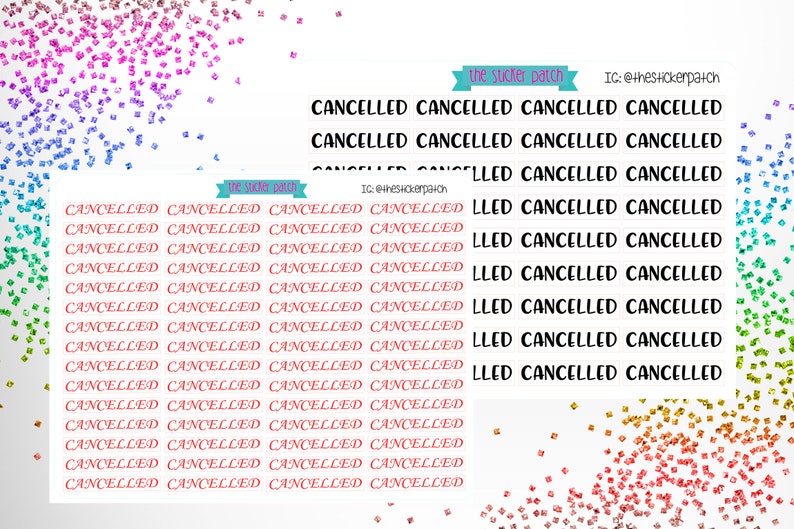 cancelled planner stickers stickers for planners, journals, scrapbooks and more image 1