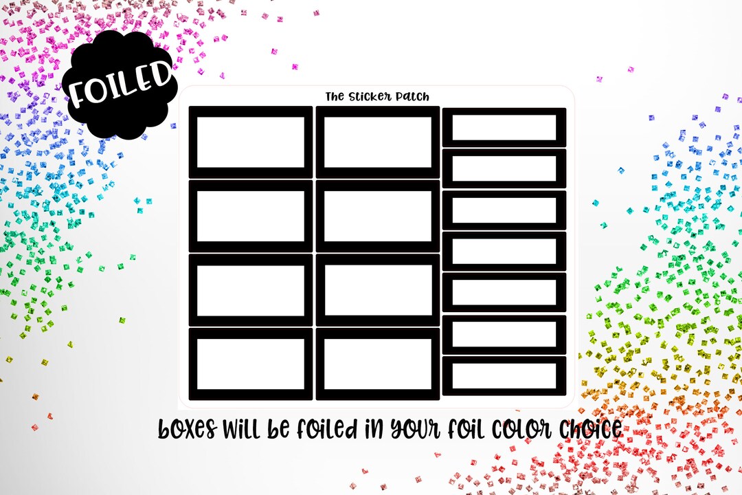 FOILED Half and Quarter Box Planner Stickers -stickers for Planners ...