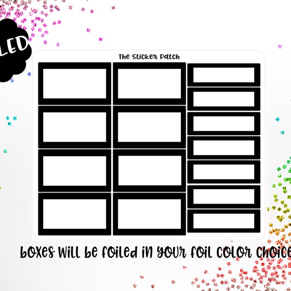 FOILED half and quarter box planner stickers  -stickers for planners, journals, scrapbooks and more!