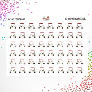 ゴルフ カート、ゴルフ、ゴルフ、プランナー ステッカー - プランナー、ジャーナル、スクラップブックなどに使えるステッカー!