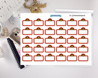 movie theatre sign planner stickers -   stickers for planners, journals, scrapbooks and more!