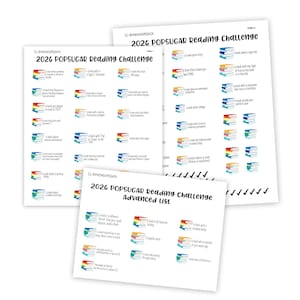 2026 popsugar reading challenge inspired planner stickers 2025,2024, 2023, 2022, 2021,2020 options -stickers for planners, journals,