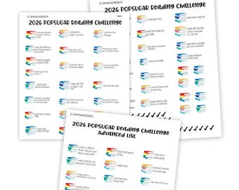 2026 popsugar reading challenge inspired planner stickers 2025,2024, 2023, 2022, 2021,2020 options -stickers for planners, journals,