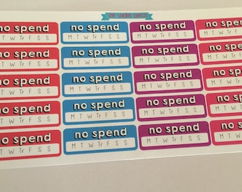 No spend weekly tracker planner stickers - stickers for planners, journals, scrapbooks and more!