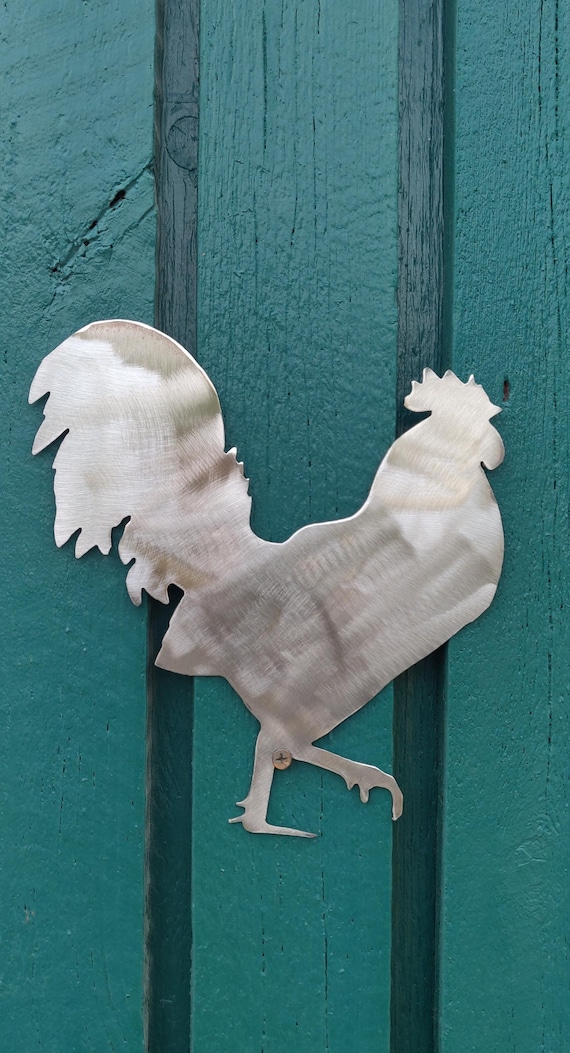Rooster cutout made from 18 gauge raw steel perfect for craft and DIY projects