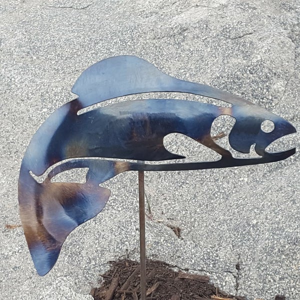 Metal Fish Yard Art Etsy