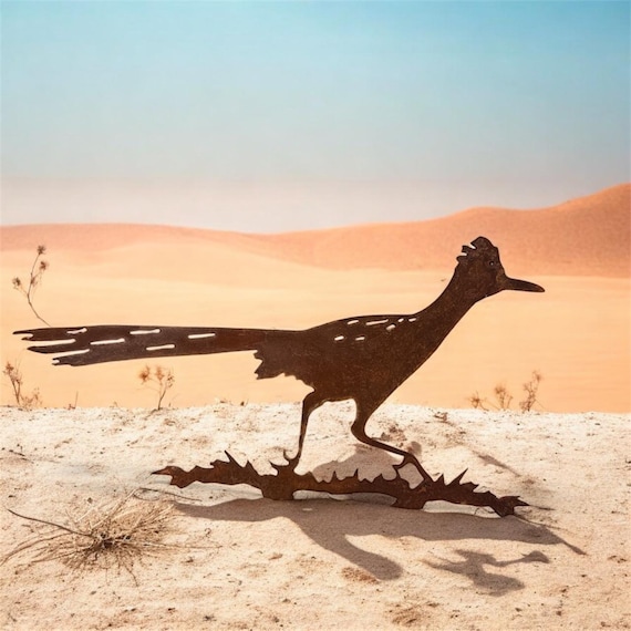 Rusty Roadrunner southwestern rustic wall art in and outdoors Christmas special free shipping.