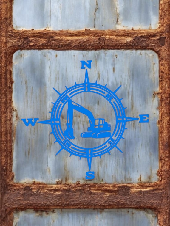 COMPASS EXCAVATOR Decal 7" 8" 9" 10" 11" 12" -Sticker for Car Truck Bumper Window Wall phone laptop Original Design