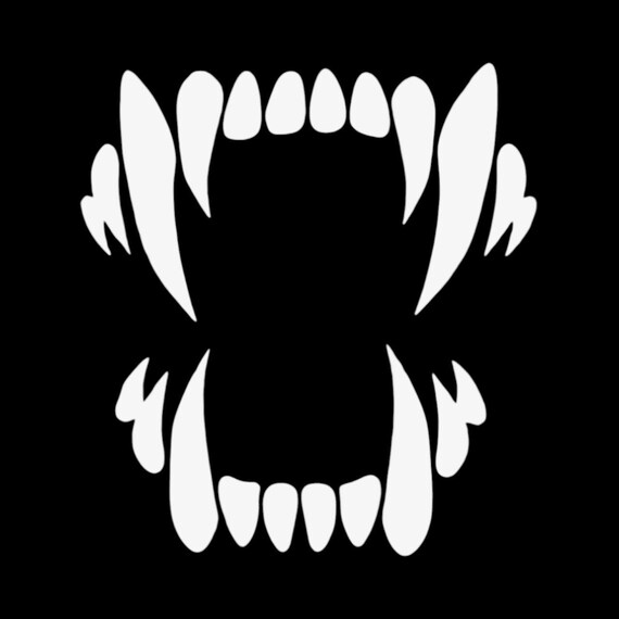 FANGS Vinyl Decal -Sticker for Car Truck Bumper Window Wall phone laptop