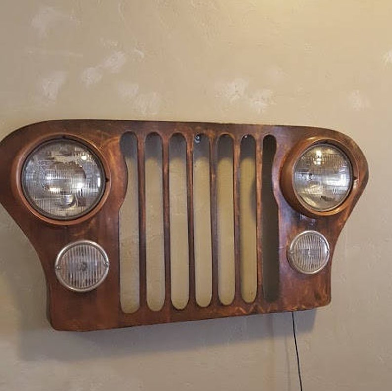 Jeep grill with LED lights Copper patina Etsy