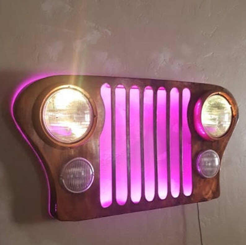 Jeep grill with LED lights Copper patina Etsy