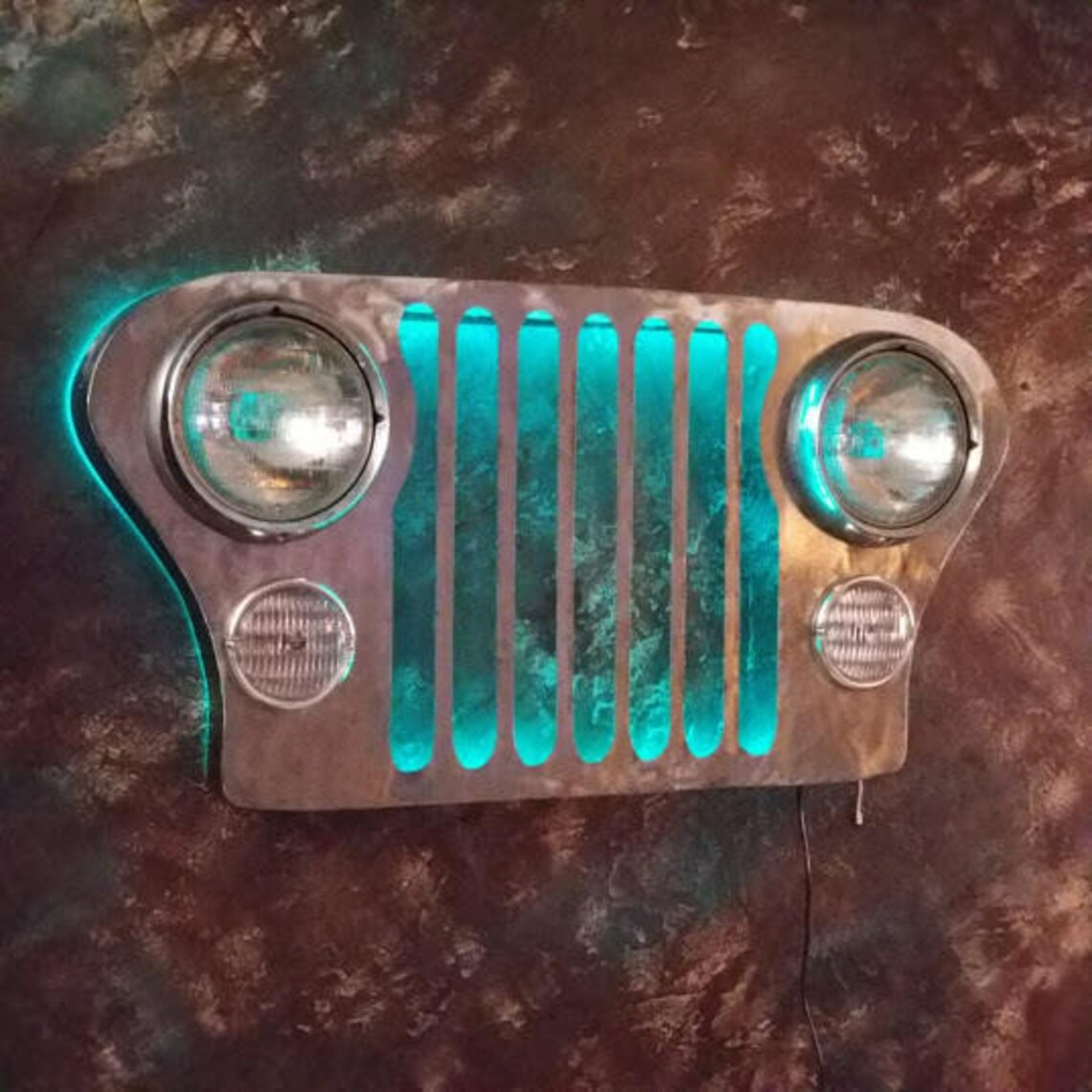 Jeep Grill Wall Art With LED Multiple Color Lighting With Etsy