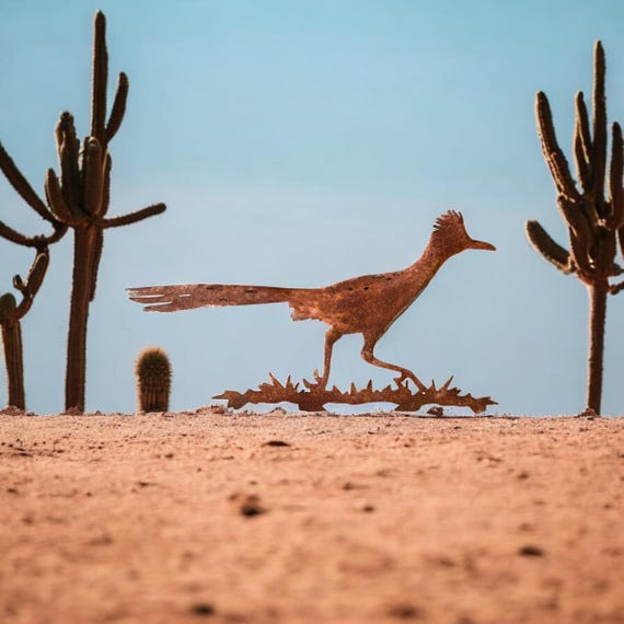 Roadrunner rusty patina wall art