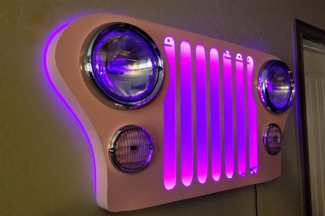 Jeep girl. grill LED lights 4x4 girl cave pink wall art. Girl Etsy