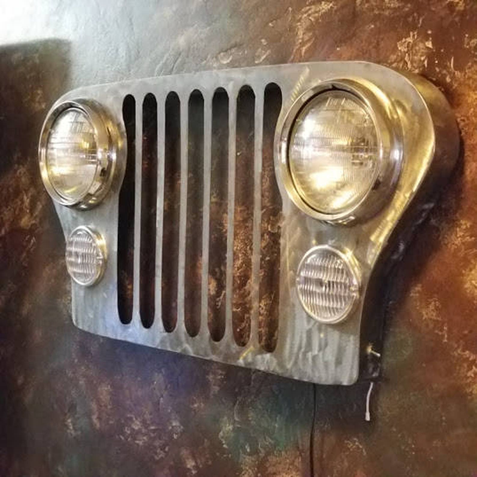 Jeep Grill Wall Art With LED Multiple Color Lighting With Etsy