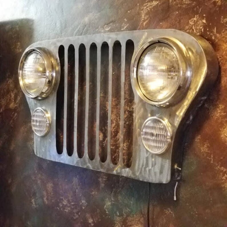 Jeep Grill Wall Art with LED multiple color lighting with Etsy