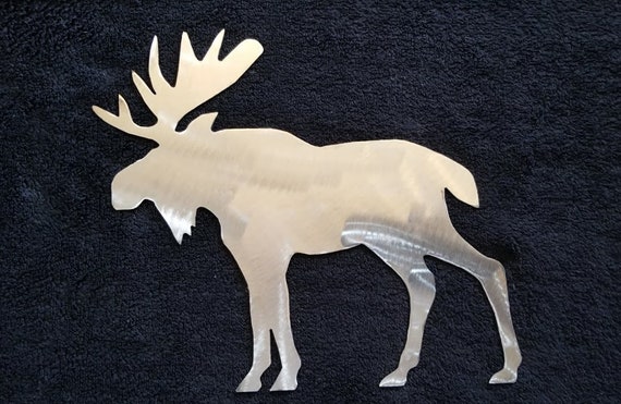 Moose cutout made from 18 gauge raw steel perfect for craft and DIY projects