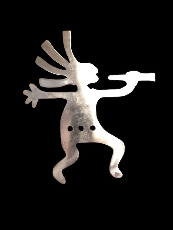 KOKOPELLI TRUMPET made out of 18-gauge steel. Unfinished for crafts and DIY projects