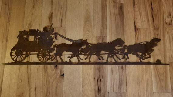 Stage Coach metal wall art. Country western,Americana.