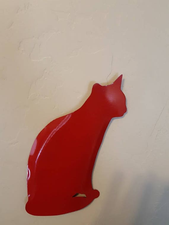 Cat metal wall art, raw finish great for gardens, fences and indoor art