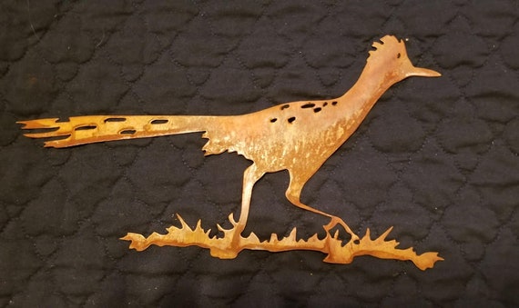 Rusty Roadrunner wall art southwestern rustic garden art in and out doors