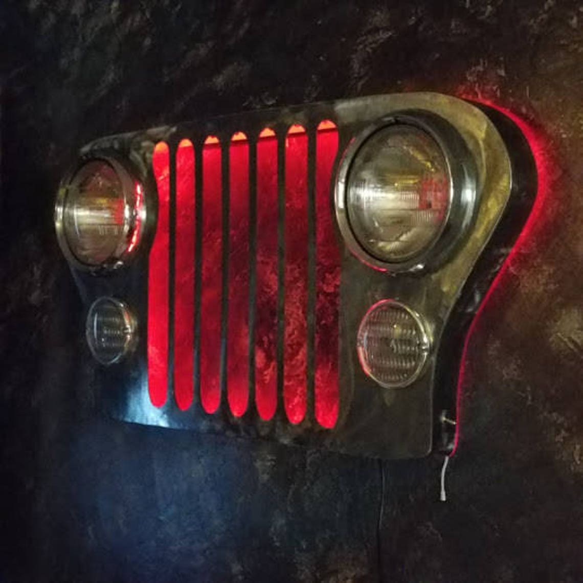 Jeep Grill Wall Art With LED Multiple Color Lighting With Etsy