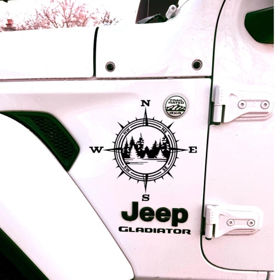 Compass Mountain trees lake ,Vinyl decal