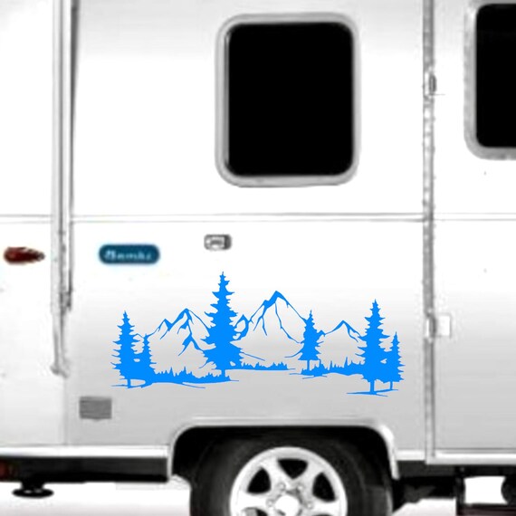 Mountain Tree Lanscape Scene4" 5" 6" 7" 8" 9" 10" 11" Vinyl Decal -Sticker for Car Truck Bumper Window Wall phone laptop