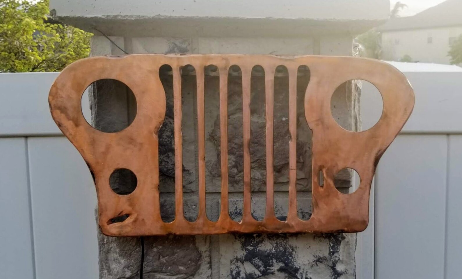 Jeep Grill wall art. LED remote control lightsMan cave Hand Etsy