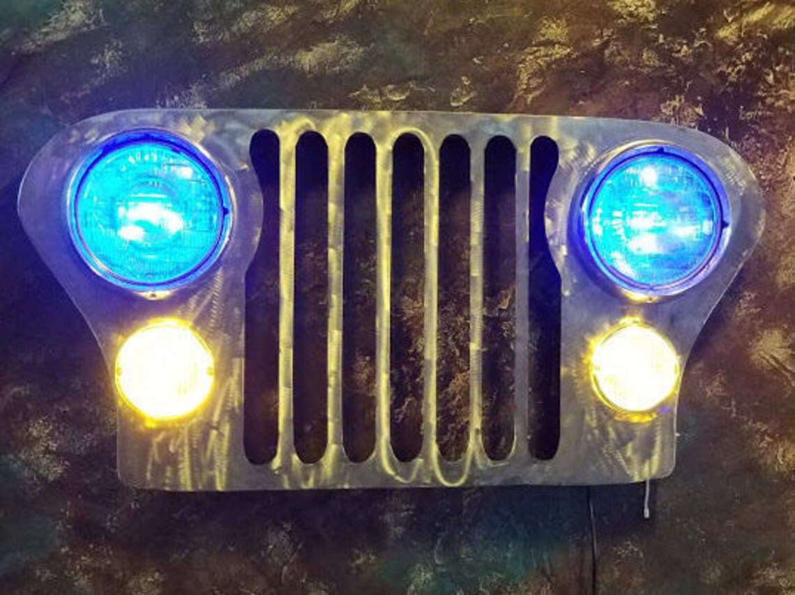 Jeep Grill Wall Art With LED Multiple Color Lighting With Etsy