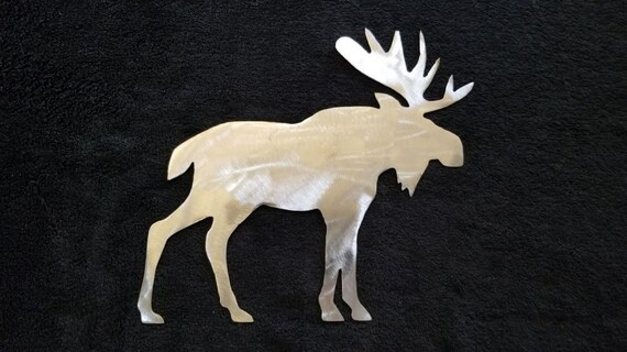 Moose made from 18 gauge raw steel with 12 inch removable stake. Outdoors,wildlife,