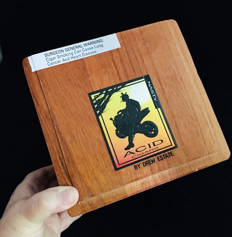 Misty acid cigars Tobacco box Tongue and groove wood cigar box Nicaragua. Stunning Empty wood cigar box for crafts or unique packaging