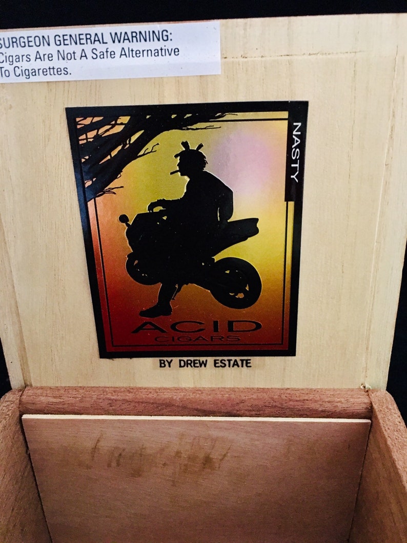Misty acid cigars Tobacco box Tongue and groove wood cigar box Nicaragua. Stunning Empty wood cigar box for crafts or unique packaging